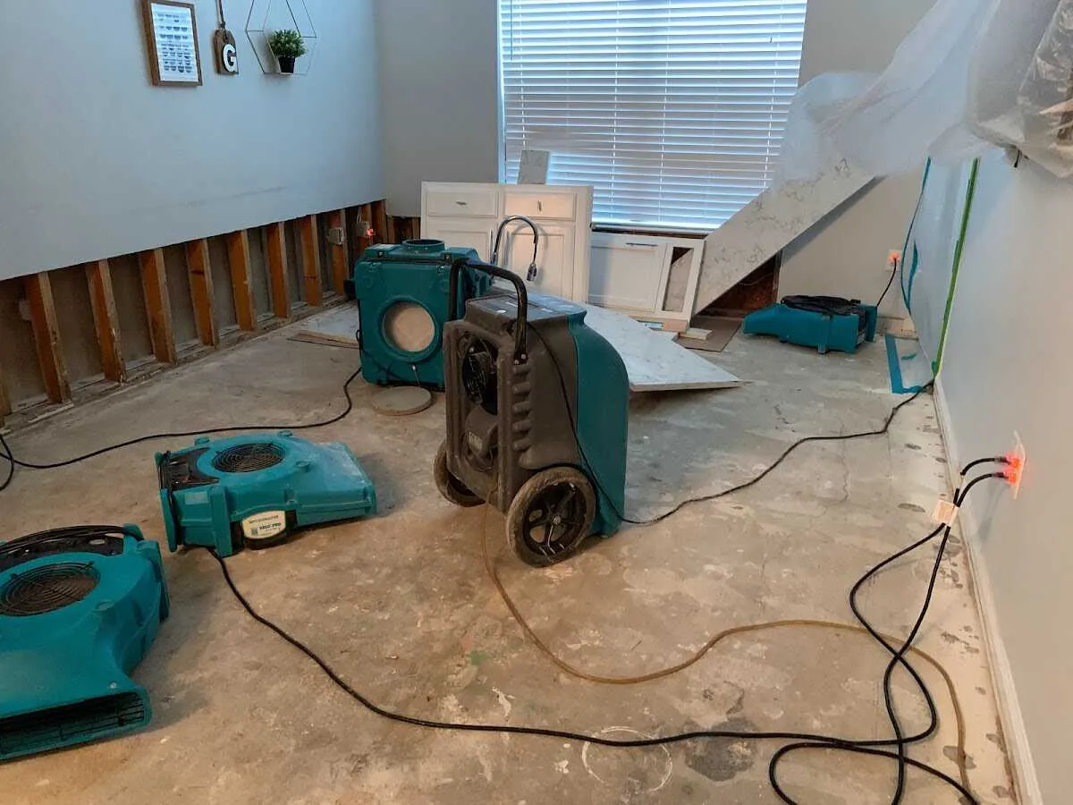 Dehumidifier in flood-cut room for Water Extraction & Removal in Frederick
